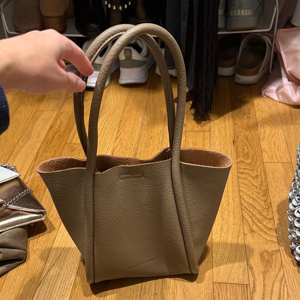 Melie Bianco Taupe Vegan Leather Purse - Picture 2 of 7